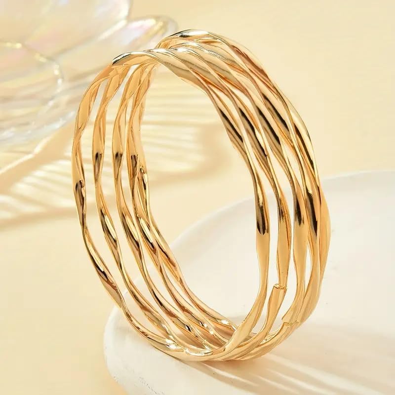 RINTOLER Store 16Pcs Gold Bangle Bracelets for Women - Multi Layer Stackable Textured Bracelets Boho Jewelrys Set. - Image 3